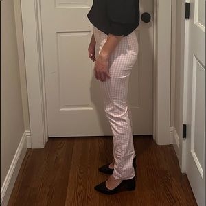 J. McLaughlin Masie Pant, gingham, pink, white, Size 0, New With Tags